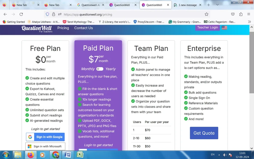 QuestionWell Pricing