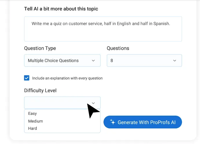 Types of Questions on ProProfs Quiz Maker