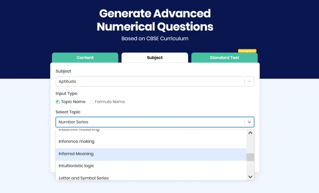 Different input methods on PrepAI that you can explore to generate questions