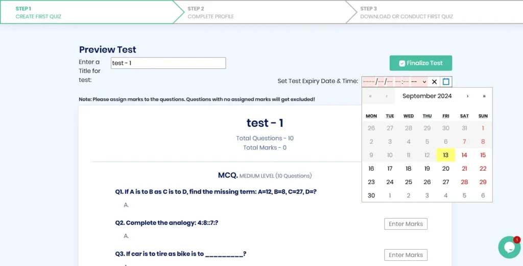 Conduct test on PrepAI