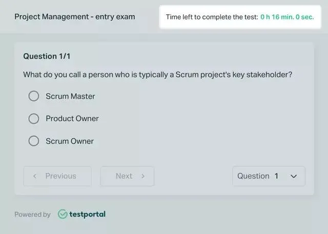 Exam on Testportal exam generator